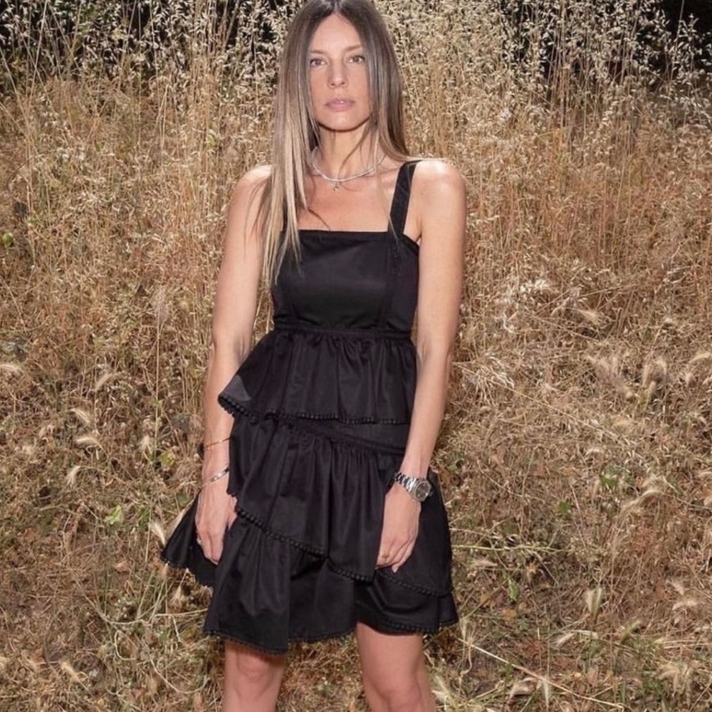 Kasia Asymmetrical Tiered Midi Dress Size Medium